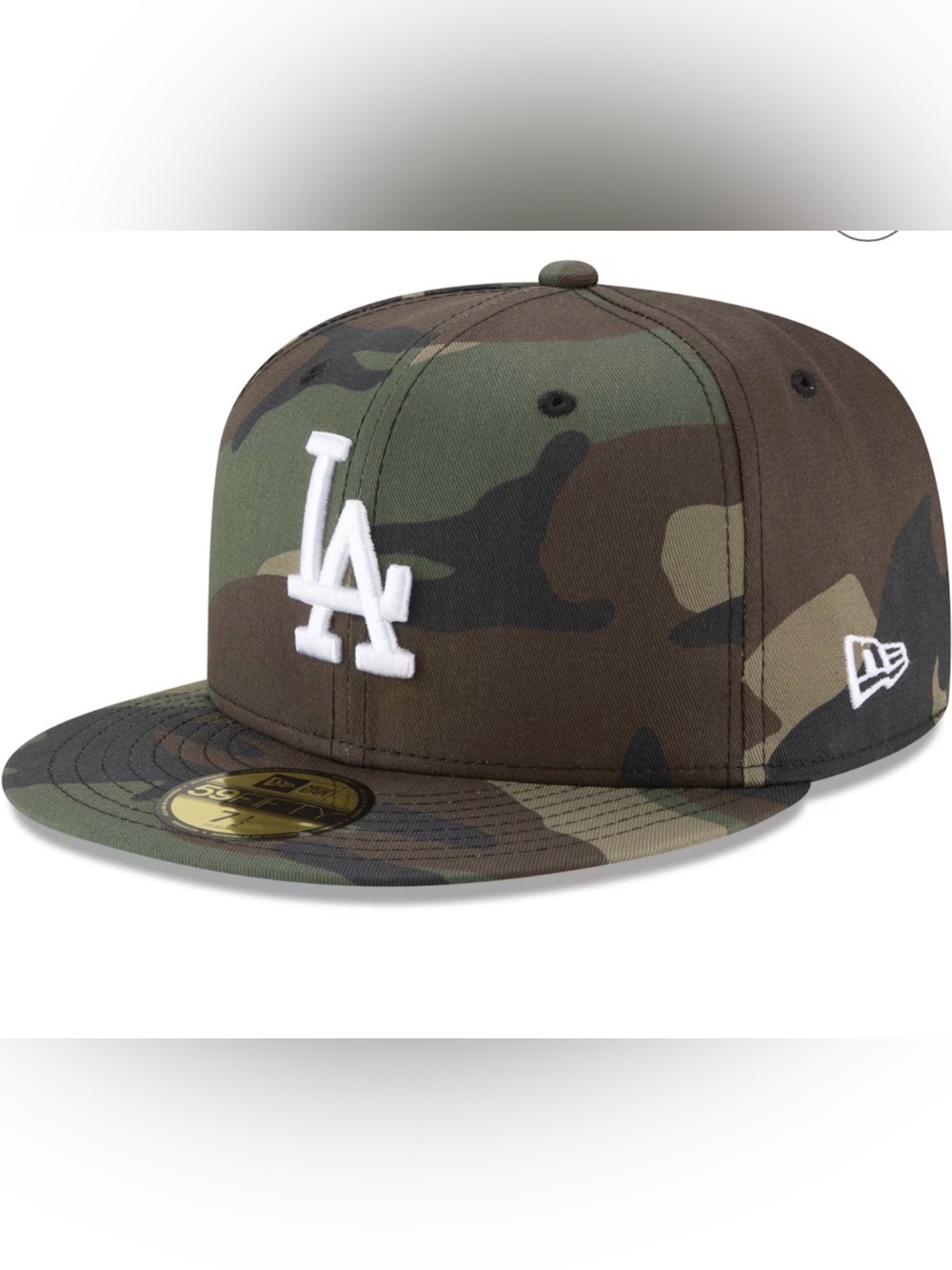 NWT New Era LA Dodgers Woodland Camo Basic 59FIFTY Fitted Hat | Size 7 1/8